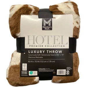 Member's Mark Hotel Premier Luxury Faux Fur Throw Blanket, 60in x 70in (Brown - Picture 1 of 1