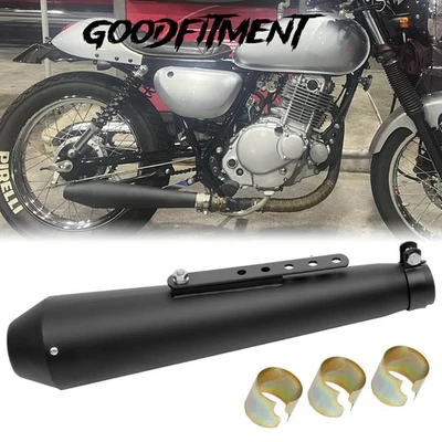 Tubo silenciador de escape negro para motocicleta entrada 1,5"-2" para Suzuki TU250 TU250X Foto 1 de 4