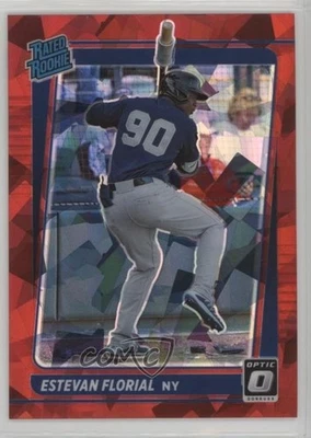 2021 Donruss Optic Rated Red Cracked Ice Prizm /7 Estevan Florial #76 Rookie RC - Image 1 of 2