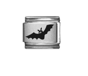 9mm Italian Charm  L65  Halloween Flying Bat Fits Classic Size Bracelet - Picture 1 of 1