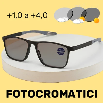 OCCHIALI DA VISTA FOTOCROMATICI UOMO DONNA LETTURA PRESBIOPIA SCEGLI LE DIOTTRIE - Immagine 1 di 3