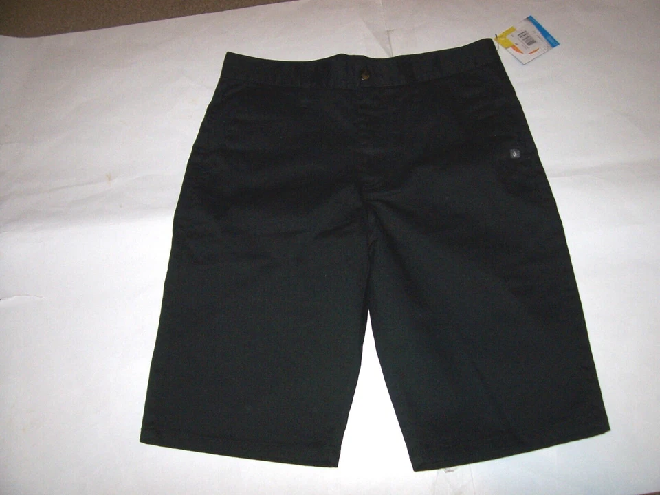 NEW Volcom Youth boys solid VMONTY black chino khaki shorts pick sz 12 - Image 1 of 1