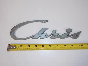 Vintage 1960s CHRIS CRAFT Marine Boat Emblem Chrome Finish Nameplate Logo Decal - Picture 1 of 7