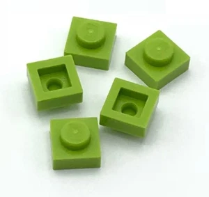 Lego 5 New Lime Plates 1 x 1 Dot Stud Pieces - Picture 1 of 1