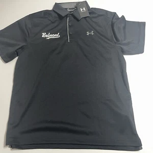 Belmont Bruins Under Armour Loose Polo Golf SS Shirt Mens Large Black NWT - Picture 1 of 10