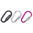 Outdoor Hiking Bag Luggage Security Carabiner Lock 3 Dial Password Padlock Tool