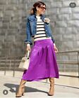 Nwt_zara Woman Ss23 Satin Effect Box Pleat Skirt Purple | 2298/189