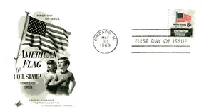 1338A 6c Amerikanische Flagge Spule, ArtCraft, FDC - Bild 1 von 1