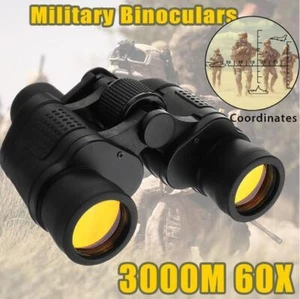 60X60 Zoom Day/Night Vision Outdoor Binoculars Hunting Telescope + Case SET - Picture 1 of 9