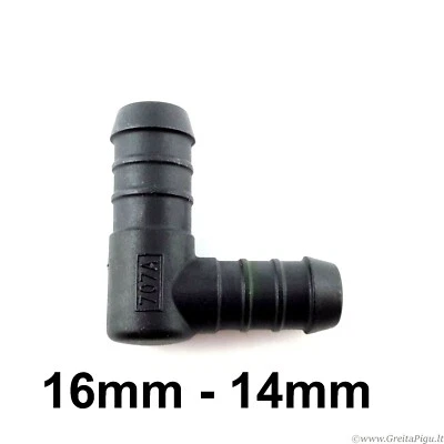 EASYPARTS4U Connecteur Tuyau Forme L Réducteur 16 MM 14 MM Plastique Elément Connecteur