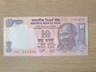 India 10 Rupees 1996 Unc Paper Banknote. 55C 998800. Great Serial Number.