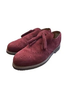 Women’s Penelope Chilvers Camber Burgundy Suede Tassel Loafers Sz 7 US, EU 38 - Picture 1 of 9
