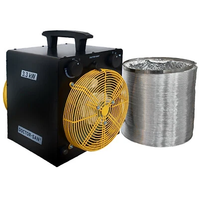 Heizlüfter Elektroheizer Bauheizer mit 7m Schlauch Heizgebläse Heizgerät 3,3kW - Bild 1 von 4