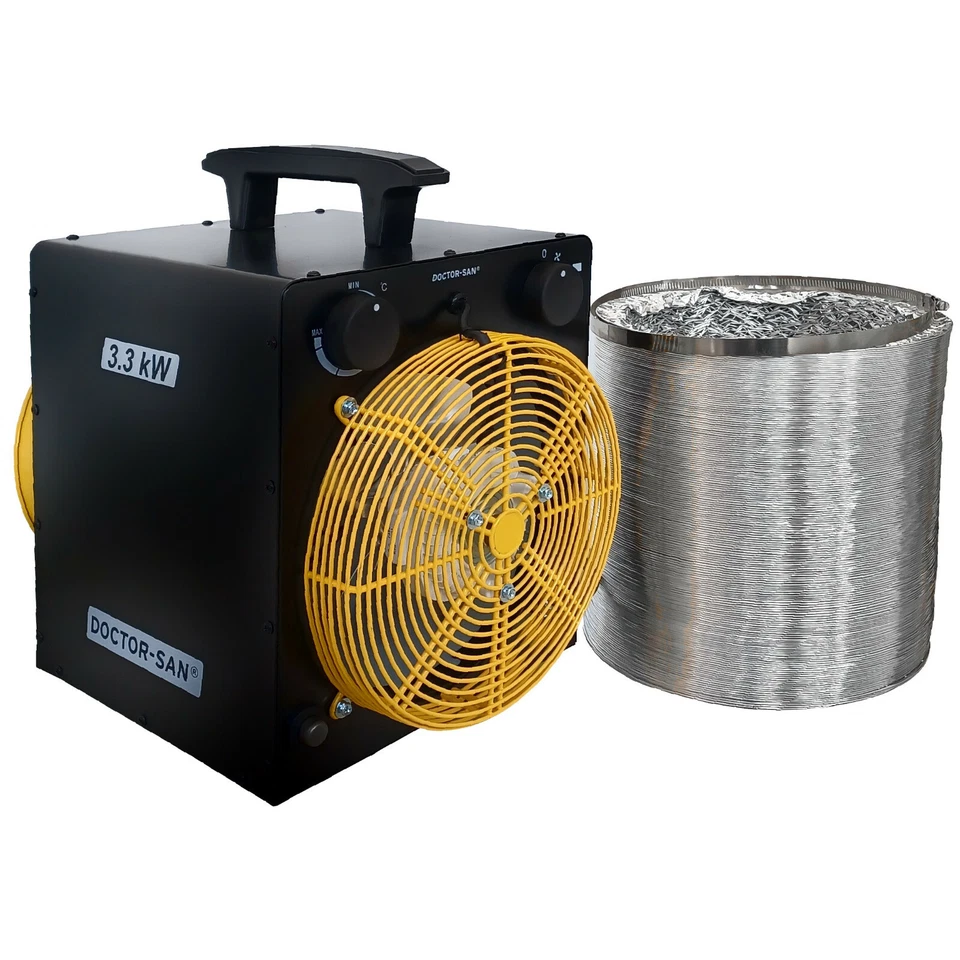 Heizlüfter Elektroheizer Bauheizer mit 7m Schlauch Heizgebläse Heizgerät 3,3kW - Bild 1 von 4