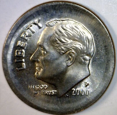 2000 ERROR HUGE Broad Struck Roosevelt Dime GEM BU Coin Brd Strike BIGGER THN 1c - Image 1 of 4