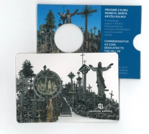LITHUANIA 2 Eur Coin (2020) dedicated to Hill of Crosses BU in coin-card - Picture 1 of 5