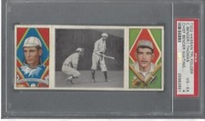 1912 T202 HASSAN TRIPLE FOLDER BENDER/THOMAS CHIEF BENDER WAITING... VG-EX PSA 4