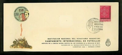 Postal History Argentina FDC #723 International Boy Scouts scouting 1961 - Image 1 of 2