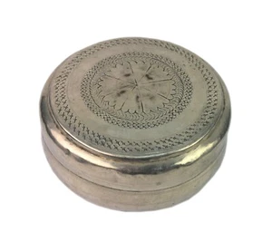 Vintage Design Ottone Placcato Nichel Bella Fatti a Mano Chapati Box G66-1117 - Bild 1 von 8