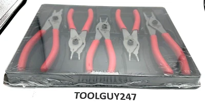 Juego de alicates de anillo a presión de liberación rápida SNAP ON TOOLS EE. UU. ROJO 5 piezas SRPCR105 NUEVO + Foto 1 de 4