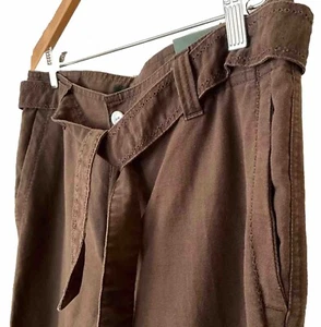 NWT Cotton/Linen Capri Pants 10 Brown Eddie Bauer - Picture 1 of 4