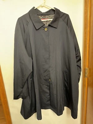 Chaqueta de lluvia negra Woman Within Swing con botones talla 28 W Foto 1 de 4