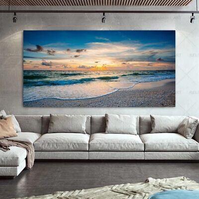 Canvas Painting Sea Beach Landscape Wall Decor Posters & Prints Art Wall Picture • 6.29$