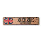 ABERDEENSHIRE UNITED KINGDOM Vintage Street Sign British Britons Brits flag city