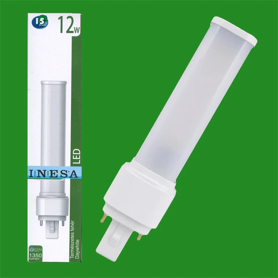 4x 12W = 32W LED Nachrüstung PLT drehbar G24D 2Pin Glühbirne 6500K Tageslicht weiß - Bild 1 von 1