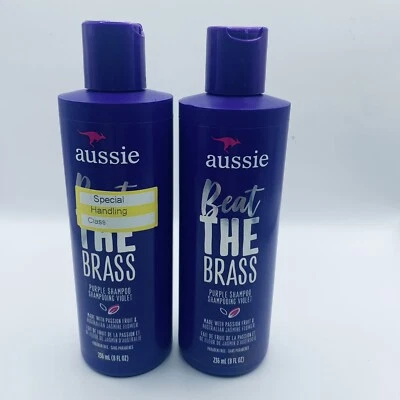 2-PACK Of Aussie Beat The Brass Purple Shampoo Colored Hair 8 oz. 1N - Image 1 of 4