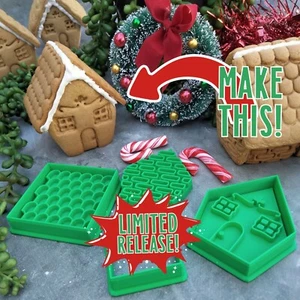 Mini Sugar Cookie / Gingerbread House Cookie Cutter and Embosser - Picture 1 of 9