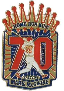 MLB St. Louis Cardinals Mark McGwire Home Run King 70 1999 Lapel Pin - Picture 1 of 3