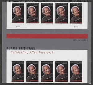 US 5957 Black Heritage Allen Toussaint F header gutter block 10 MNH 2025 - Picture 1 of 1