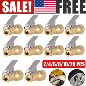1/4" NPT Open Flow Straight Lock On Air Chuck w/ Clip for Tire Inflator Car Tool - Picture 1 of 10