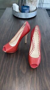 enzo angiolini red leather heels size 9