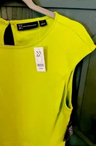 NWT NY and Company Lime Green dress Lg brass detail - Picture 1 of 4