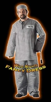 Fantasia masculina de prisioneiro condenado - Imagem 1 de 2