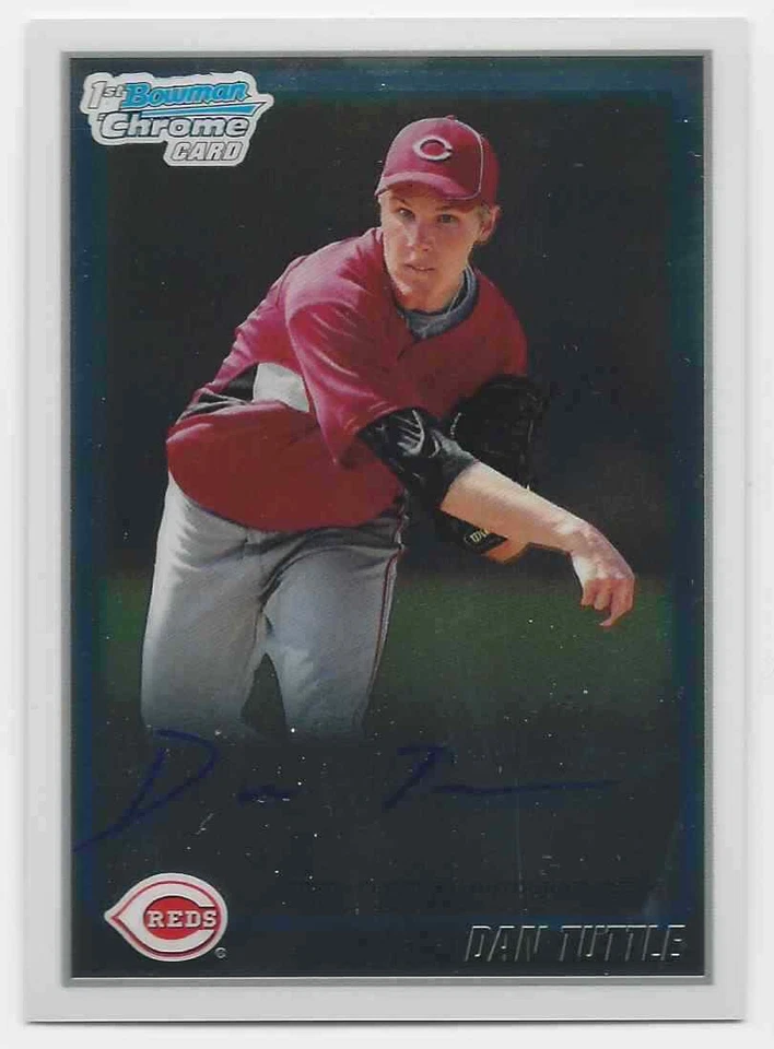 2010 Bowman Chrome Prospects Dan Tuttle Auto Cincinnati Reds #BCP193 - Image 1 of 2