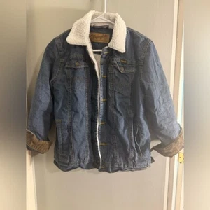 Wrangler Blue Denim Jacket with White Sherpa - Picture 1 of 7
