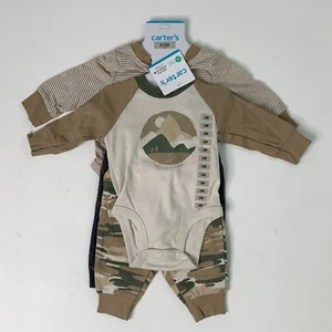 Carters Baby 3M Boys 4 Piece Set Long Sleeve Bodysuit Pants 0 - 3 Months - Picture 1 of 10