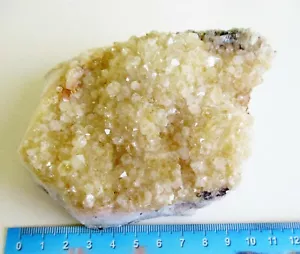 Citrine Natural Geode stand alone crystal 110mm WEALTH SUCCESS HEALING BA359 - Foto 1 di 4