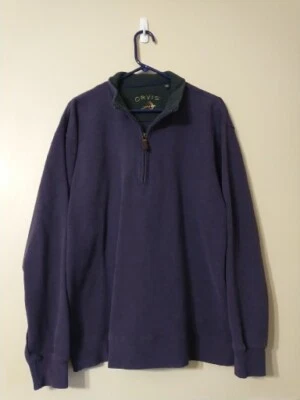 Suéter Orvis Para Hombres Grande Púrpura Adulto Pullover Manga Larga Cuarto Cremallera Informal Foto 1 de 4