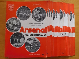 Arsenal Home Programmes 1972/73 - Selecciona en el menú desplegable - Imagen 1 de 1