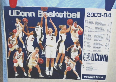 2003-04 Uconn Women's Basketball Schedule Poster-Uconn 18x24" Cover
