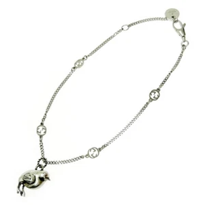 GUCCI Interlocking G Chick Bracelet 7.1" Silver 925 Auth #52843 - Picture 1 of 8
