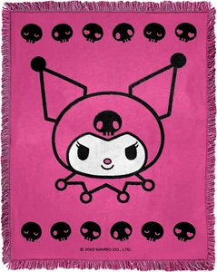 Northwest Woven Jacquard Throw Blanket, 46" x 60", Kuromi Sugar and Skulls - Picture 1 of 1