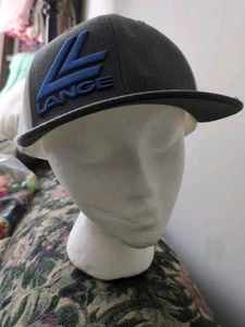 Lange Skiing Trucker Snapback Hat Cap Grey Blue Athletic Leasure - Picture 1 of 8