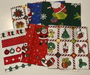 Quilting squares 10 x 10cm Cotton/polycotton Christmas 12pcs - Picture 1 of 7