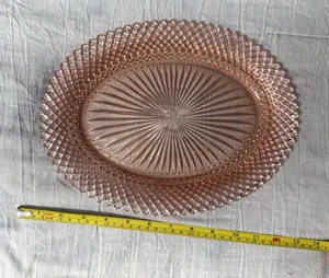 Anchor Hocking Miss America Rosa Vertiefung Glas Oval Servierplatte 11 x 9-1/4 - Bild 1 von 4