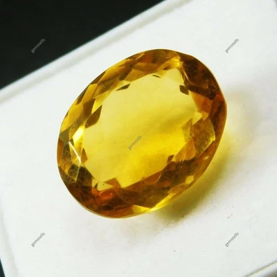 6 Ct Natural Oval Shape  Brazilian Yellow Topaz Certified Loose Gemstone - Image 1 of 4